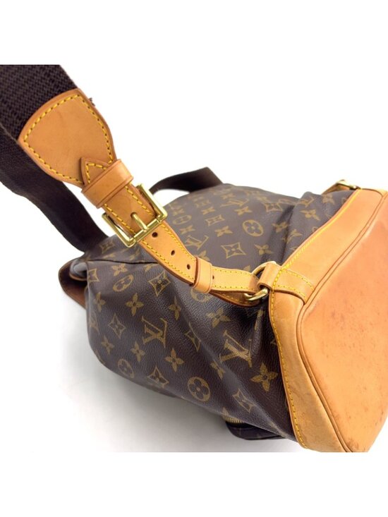 Louis Vuitton Montsouris GM Monogram Leather Brown Light Beige Backpack Gold main image 8